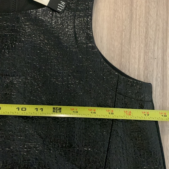 NWT Tibi Black Resin Basketweave Sleeveless Shift Short Dress Size 4 - Picture 6 of 10